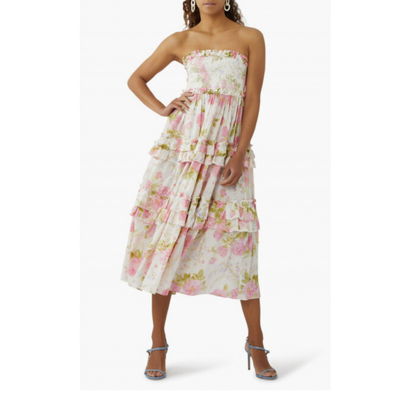 NWT NEEDLE & THREAD Rose Bluebell Bandeau Ballerina Dress Size UK 12 US 8  #1D452